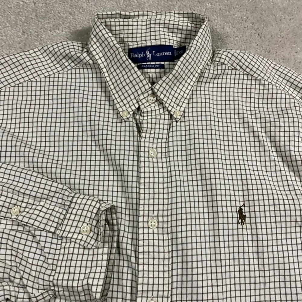 Polo Ralph Lauren Shirt Mens XL Tattersall Check Cotton Button Down Classic Fit